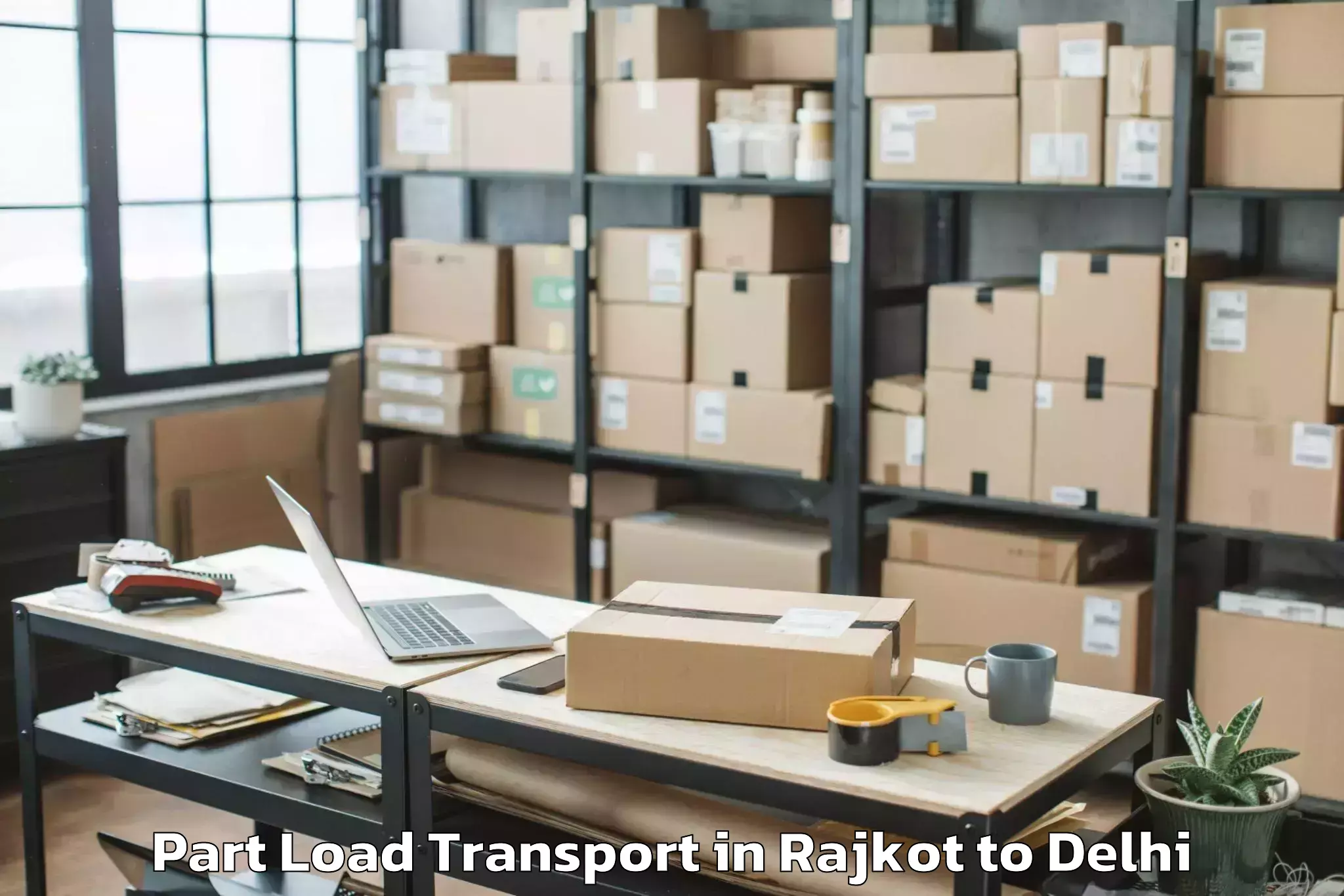 Get Rajkot to Flatted Factory Complex Okhla Part Load Transport